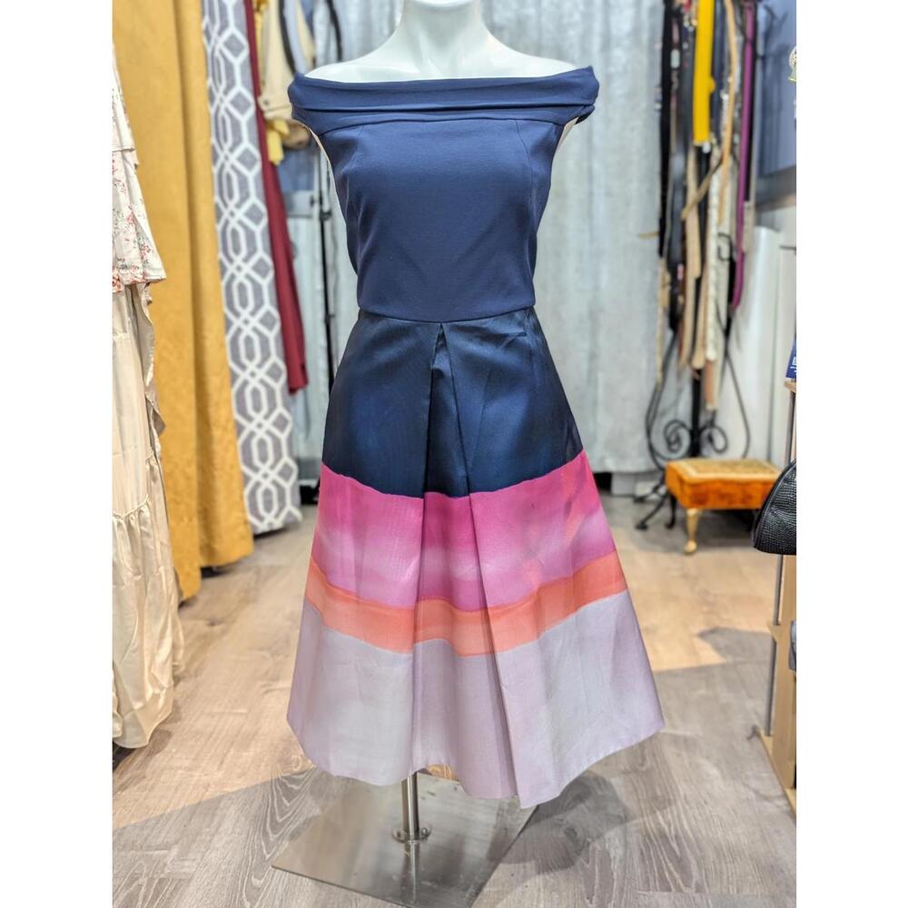 Ted Baker Hollii Off-the-Shoulder Stripe Jacquard Dress